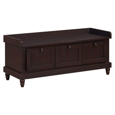 XINGHANZHENXUAN Classic Shoe Bench with Cushion & 3 Drawers, Fluted Entryway Storage Bench for Hallway, Living Room