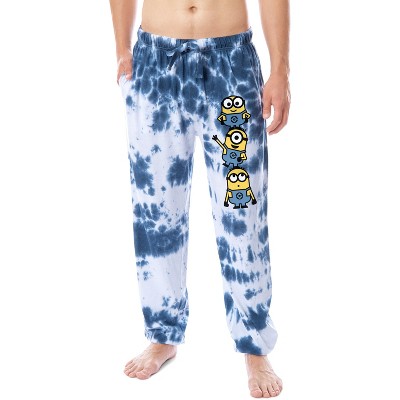 Despicable Me Men's Minions Chibi Tie-Dye Sleep Jogger Pajama Pants Multicolored