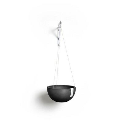 Ecopots Hanging Brussels Durable Modern Round Indoor/Outdoor Recycled-Based Composite Flower Pot Planter