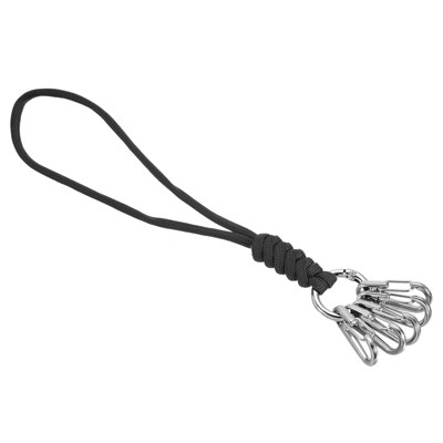 Unique Bargains Braided Wrist Strap Key Whistle Wallet Badge Lanyard 8.7" with Spring O Ring