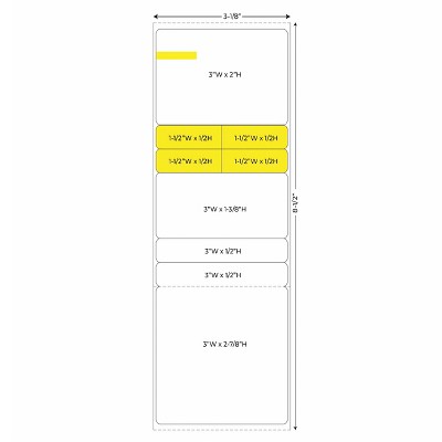 KOVOT 3.125"W x 8.5"L Rx Pharmacy Grade Direct Thermal Prescription Labels 320 Labels Per Roll (C1382)