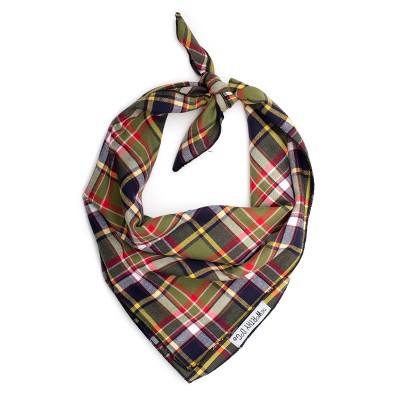 The Worthy Dog Flannel Plaid Classic Square Tie-On Bandana
