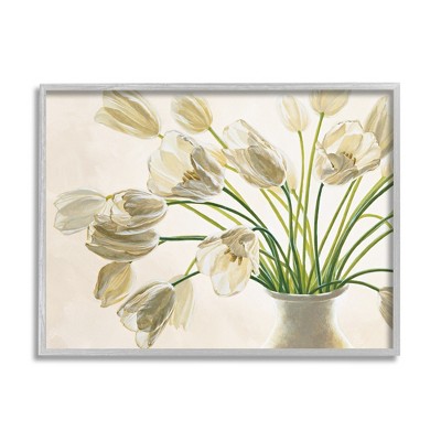 Stupell Industries Tranquil White Tulip Bouquet in Country Vase