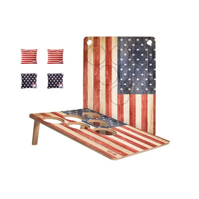 Skip's Garage | Vintage USA Flag Cornhole Pong Game