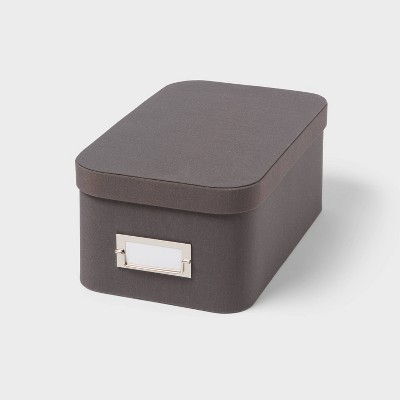 Small Decorative Fabric Box Charcoal - Brightroom™: Rectangle, Paper & Polyester, 5" H x 13" D x 7.5" W, Spot Clean