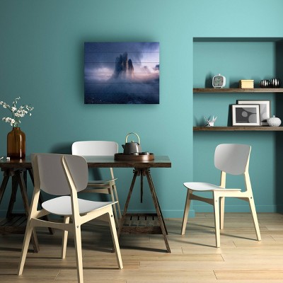 Trademark Fine Art David Martin Castan Cloudy Mountain Wood Slat Art