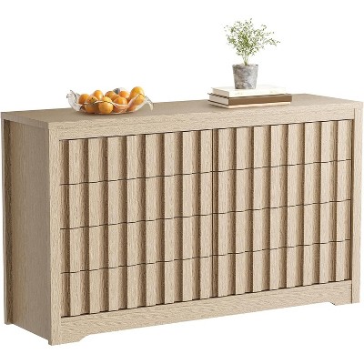 CuisinSmart 8 Drawer Dresser, Modern Wavy Grooves Dressers for Closet, Storage Organizer for Living Room, Hallway