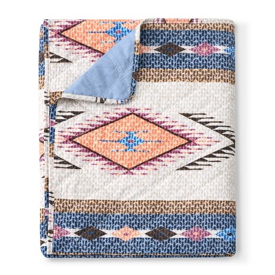 Greenland Home Fashions Cheyenne Quilted Throw with Southwest Patchwork Design, 50 x 60 Inch
