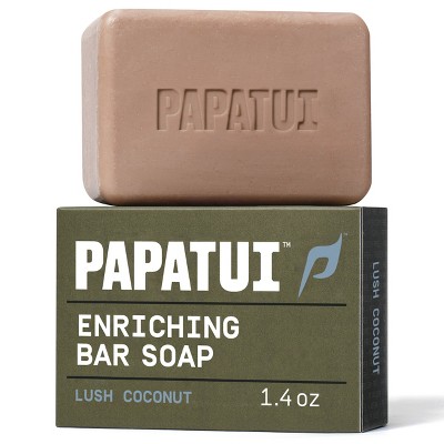 Papatui Men's Exfoliating and Hydrating  Sulfate-Free Mango Butter, Avocado Oil and Ceramides Mini Bar Soap - Lush Coconut - 1.4oz