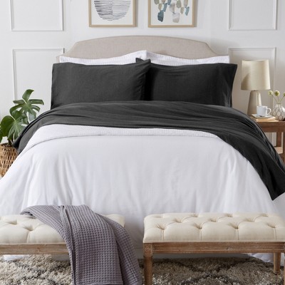 Great Bay Home Cotton T-Shirt Jersey Knit Flannel Sheet Set