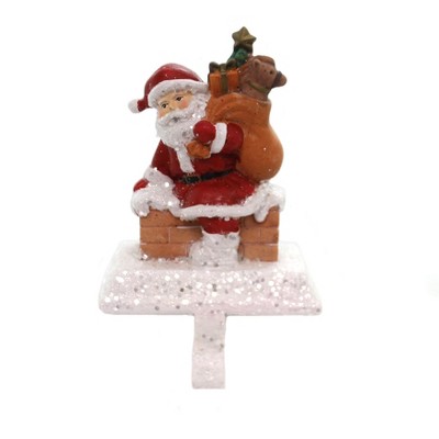 Christmas 5.75 In Santa W/ Gifts Stocking Holder Stocking Holder , Weighted Roof Top Chimney (1PC)