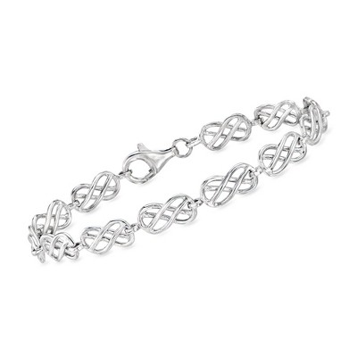 Ross-Simons Sterling Silver Celtic Knot and Infinity Station Bracelet