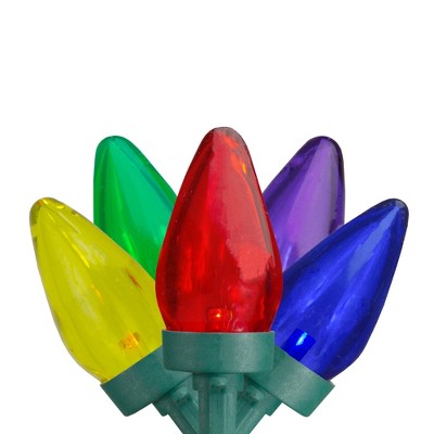 Northlight 50 Multi-Color LED C7 Mini Christmas Lights, 20.25 ft Green Wire
