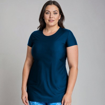 Calypsa Women's Plus Size Longer Length UPF 50+ Anna Swim Tunic