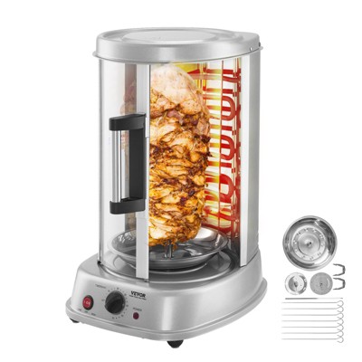 VEVOR Shawarma Grill Machine, Vertical Chicken Shawarma Cooker Machine Countertop, Electric Stainless Steel Broiler Gyro Rotisserie Oven Doner