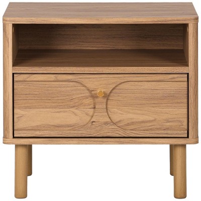Prinpop 1 Drawer 1 Shelf Nightstand - NST9614 - Oak - Safavieh