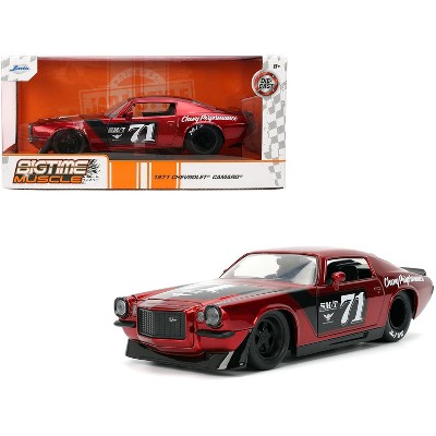 1971 Chevrolet Camaro #71 Red Metallic with Black Stripes "Bigtime Muscle" Series 1/24 Diecast Model Car by Jada