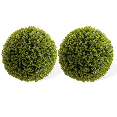 Jojoka 2PCS Artificial Topiary Balls with Chains, Faux Hanging Topiary Ball Plants for Indoor Outdoor Garden Wedding Decor