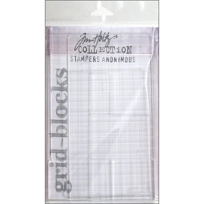 Tim Holtz Acrylic Stamping Grid Blocks-9/Pkg