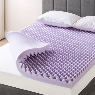 Mellow Egg Crate Memory Foam Lavender Infusion 4" Mattress Topper