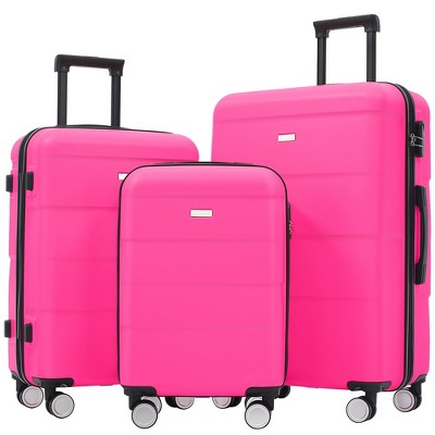 Whisen 3-Piece ABS Hardshell Luggage Set with 20"/24"/28" Spinner Suitcases, TSA Combination Lock, 360° Double Wheels