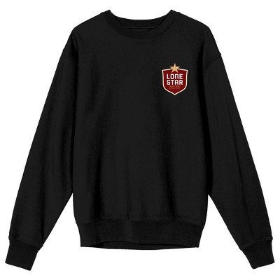 Lone Star Chest Logo Art Adult Black Crew Neck Sweatshirt