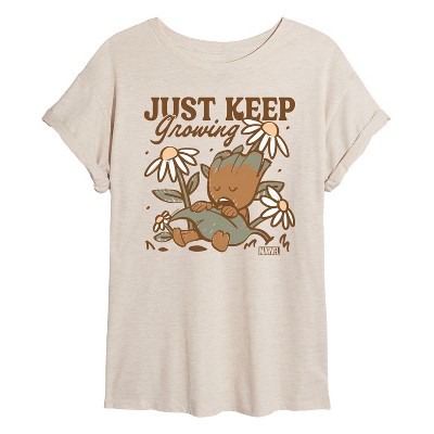 Women's - Marvel - Guardians of the Galaxy Groot Keep Growing Oversized Graphic T-Shirt