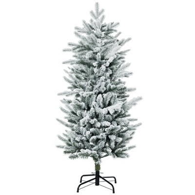 Aghana Digitals 4.5ft Slim Pencil Artificial Christmas Tree with Snow-Frosted Branches, Auto-Open