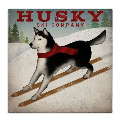 Stupell Industries Husky Ski Company Winter Slopes Dog, 17" x 17"