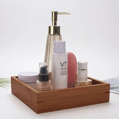 Evideco French Home Goods Acacia Square or Rectangular Bath Vanity Tray