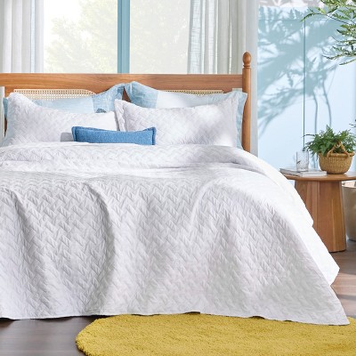 Lightweight Spring Quilt Set Full/Queen Size White Bedding Set for All Seasons - Bedsure