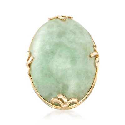 Ross-Simons 30x20mm Jade Ring in 18kt Gold Over Sterling