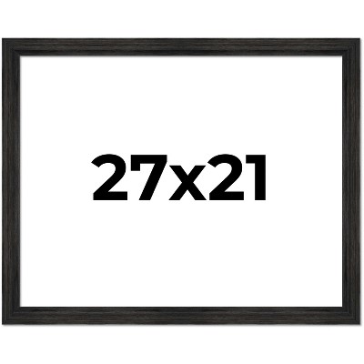 PosterPalooza | 27x21 Wide Barnwood Picture Frame, UV Acrylic, 6 Finishes - Grey, Brown, White, and Black