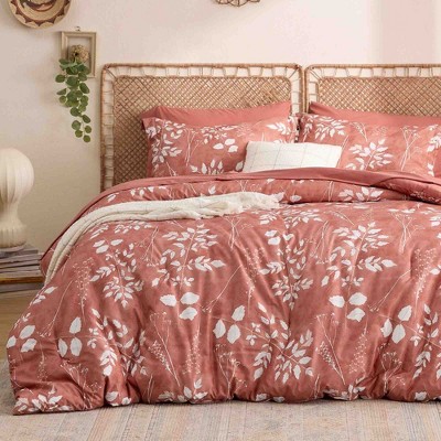 BAGOKIE 7 Pieces Floral Bed in a Bag Comforter Set for All Season