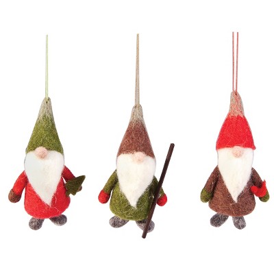Gallerie II Gnome Christmas Xmas Ornament Set of 3
