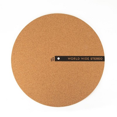 World Wide Stereo 12 Inch Cork Turntable Slipmat for Turntables (Brown)