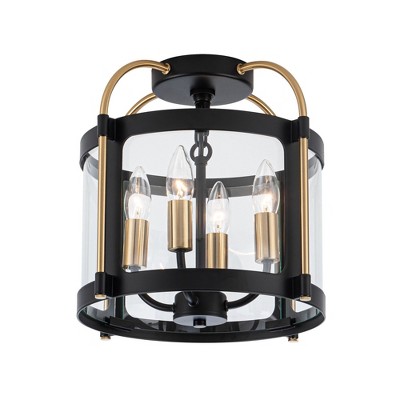 Artcraft Lighting Aurelia 4 - Light Flush Mount in  Black/Brushed Brass