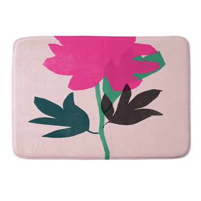 Deny Designs Garima Dhawan Peony Memory Foam Bath Mat Pink