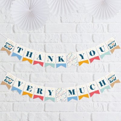 Big Dot of Happiness Thank You So Very Much - Gratitude Mini Pennant Banner - Thank You Very Much