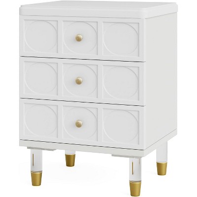 Tribesigns Modern 3-drawer Nightstand, White