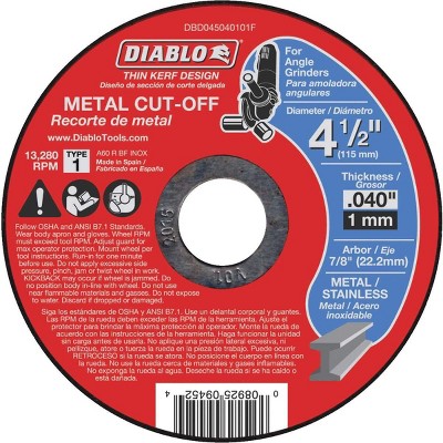 Diablo DBD045040101F 4-1/2" Metal Cut-Off Disc