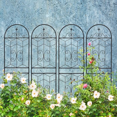 Dolonm Sleek Black Trellis Set 4 Pack - Create Privacy Screens or Plant Arches, No-Tool Assembly, Target Exclusive