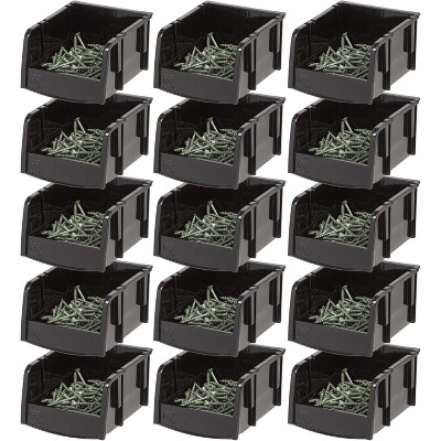 IRIS USA Modular Stacking Bin - Black Bins