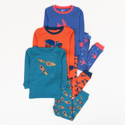 Leveret Boys Cotton 2 Piece Pajamas – 3 Pack – Vehicle Adventure