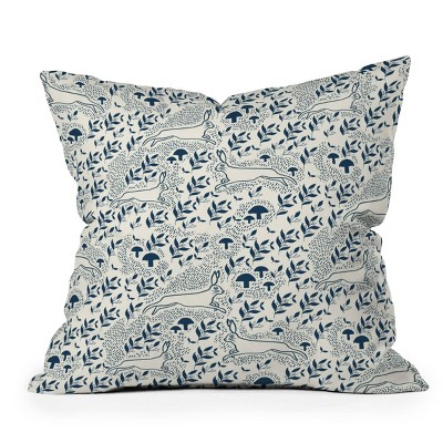 18"x18" Deny Designs Gyaneshwari Dave Moon Bunny Square Outdoor Throw Pillow Off-White