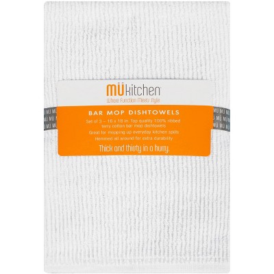 MU Kitchen Cotton Bar Mop Dishtowel, Set of 3