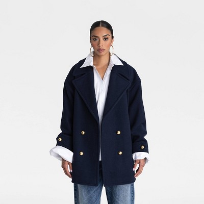 KBB by KAHLANA Women's 'The Pea Coat' - Navy Blue