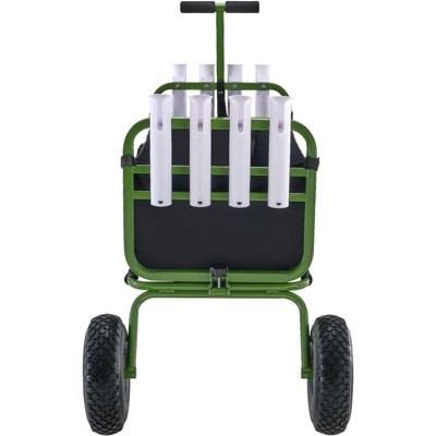 VEVOR Beach Fishing Cart, 300 lbs Load Capacity, Foldable Fish and Marine Cart with Four 11" Big Wheels Rubber Balloon Tires