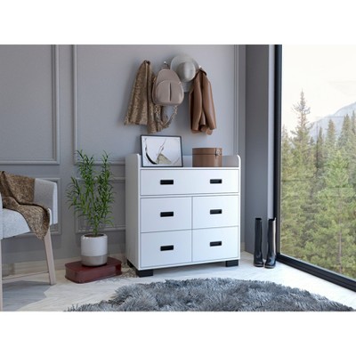 NicBex 5 Drawers Dresser for Bedroom,Chest of Drawers with Black Metal Handle Design,Modern Freestanding Dresser,Storage Dressers for Bedroom