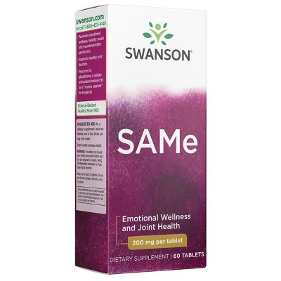 Swanson Dietary Supplements SAME 200 mg Tablet 60ct